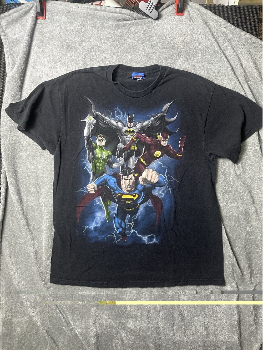 Y2K Justice League T Shirt XL Superman Batman Flash Green Lantern DC Comics